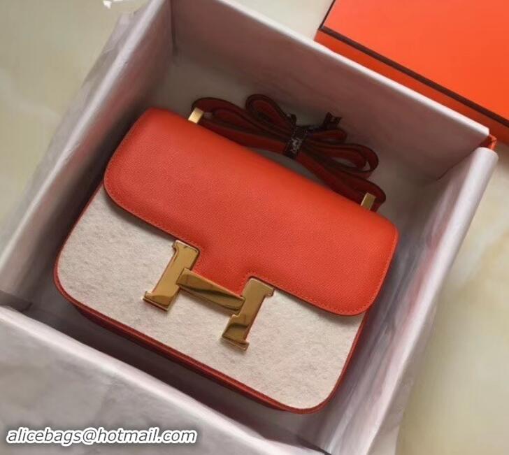 Charming Hermes Constance MM Bag in Epsom Leather Orange with Gold Hardware H42611