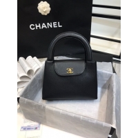 Top Grade Chanel Top Handle Bag Original Leather A04114 Black Gold