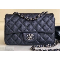 Classic Product Chanel Pearl Caviar Calfskin Small Classic Flap Bag A1116 Iron Gray