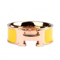 Best Product Hermes Enamel Clic H Rings HR1256 Yellow Gold