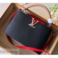 Best Price Louis Vuitton Capucines PM Bag Colorblock M51814 Black/Apricot/R