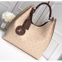 Super Louis Vuitton Mahina Calf Leather Carmel Hobo Bag M53188 Creme 2019