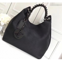 Durable Louis Vuitton Mahina Calf Leather Carmel Hobo Bag M52950 Noir 2019