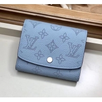 Particularly Louis Vuitton Mahina Leather Iris Compact Wallet M67406 Bleu Horizon Pumpkin 2019