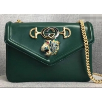 Charming Luxury Gucci Interlocking G Horsebit Rajah Small Shoulder Bag 537243 Green 2019 