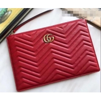 Unique Style Gucci GG Marmont Leather Pouch Clutch Bag 476440 Red