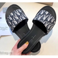 Fashion Dior Obliuqe Jacquard Canvas Dway Mules Slipper Sandals CD1806 Black 2019