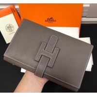  Well Crafted Hermes Bearn Long Wallet Grey 4200125