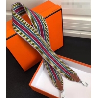 Stylish Hermes Stripes Wide Shoulder Strap with Silver Hardware H442110 Multicolor/Yellow/Red