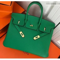 Discount Hermes Birkin 25cm Bag Bamboo Green in Togo Leather With Gold Hardware 423012