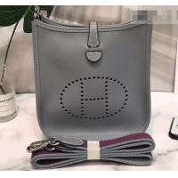 Top Quality Hermes Evelyne Mini Bag In Original Epsom Leather 423030 Gray