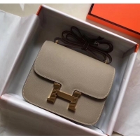 Super Quality Hermes Constance MM Bag in Epsom Leather Light Gray with Gold Hardware H42611