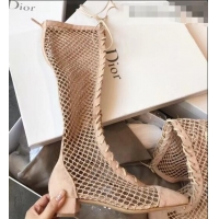 Super Dior Naughtily-D Laces Mesh Full Length Boots CD2309 Nude 2019