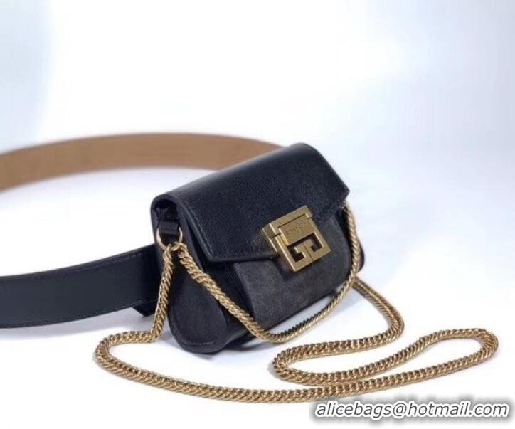 Good Looking Givenchy GV3 Lambskin Nano Belt Bag 501458 Black