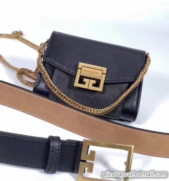 Good Looking Givenchy GV3 Lambskin Nano Belt Bag 501458 Black