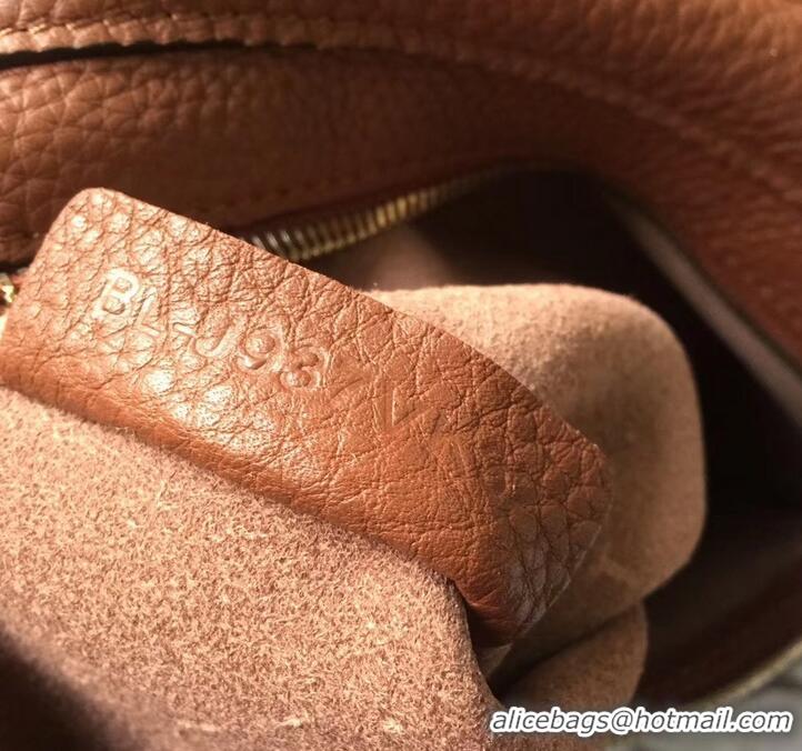 Grade Quality Valentino Grained Leather Rockstud Medium Tote Bag 0973 Brown