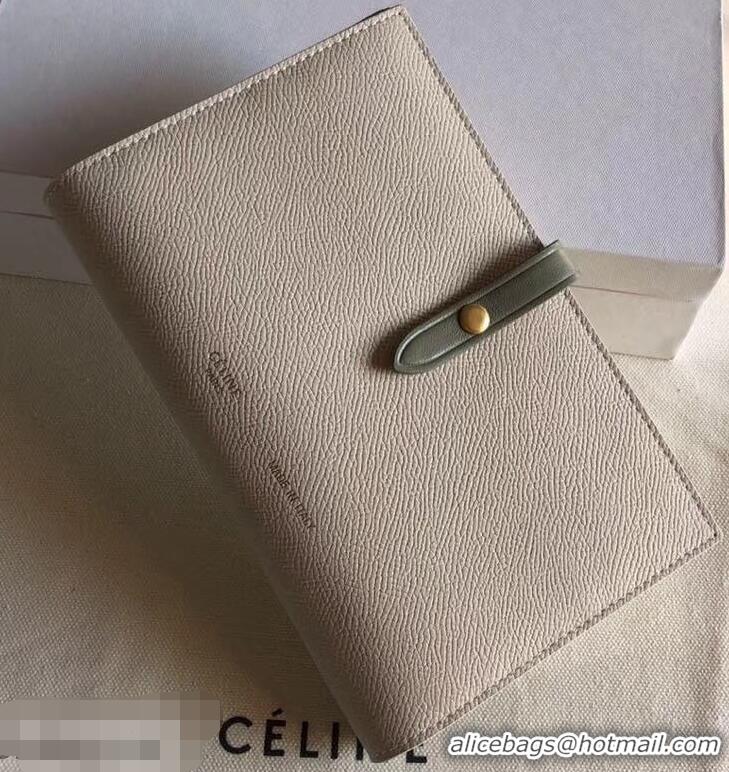 Discount Celine Bicolour Large Strap Multifunction Wallet 952101 Creamy/Army Green