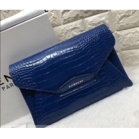 Discounts Givenchy Large Envelope Embossed Crocodile Clutch 501436 Blue