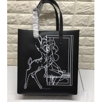 Luxury Cheap Givenchy Calfskin Fawn Printed Shopper Tote Small 501441 Black