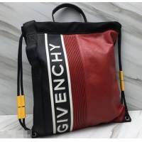 Classic Givenchy Reverse Drawstring Backpack Bag 501518 Red/White