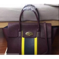 Classic Hot MULBERRY BAYSWATER WITH STRAP CLASSIC GRAIN OXBLOOD/LEMON/MIDNIGHT 516012
