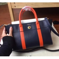 Buy Luxury MULBERRY BAYSWATER WITH STRAP CLASSIC GRAIN BLACK/WHITE/ORANGE 516012