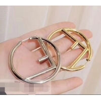 Fashion Ladies Fendi Logo Metal Earrings With Round Shapes 830320