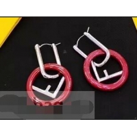 High Quality Fendi F Is Fendi Earrings Small Size F918166 Red