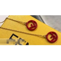 Conveniency Fendi F Is Fendi Long Chain Earrings F944281 Red