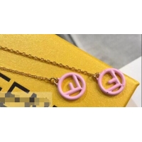New Fashion Fendi F Is Fendi Long Chain Earrings F944281 Pink
