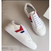 Free Shipping Discount Celine Canvas Plimsole Lace Up Sneakers C72426 White/Red/Blue