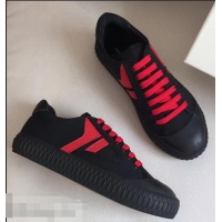 Low Cost Celine Canvas Plimsole Lace Up Sneakers C72426 Red/Black