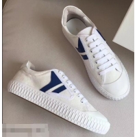 Luxury Discount Celine Canvas Plimsole Lace Up Sneakers C72426 Blue/White