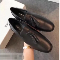 Luxury Classic Celine Tassel Flat Loafers C83001 Black