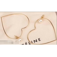 Beautiful Cheapest Celine Heart and Pearl Earrings C60223