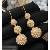 Inexpensive Celine Crystal Ball Earrings Gold/Crystal C101311