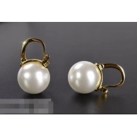 Discount Classic Celine Single Pearl Stud Earrings C02025 White/Gold