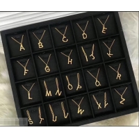 High Quality Celine Alphabet Brass Twig-Shaped Pendant Necklace Small Size C903002