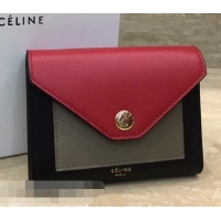 Good Product Celine Pocket Medium Flap Wallet 103783 Red/Grey