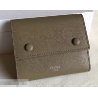Generous Celine Epi Small Flap Folded Multifunction Wallet 952151 Coffee