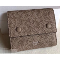 Fashion Celine Grained Leather Small Flap Folded Multifunction Wallet 952157 Camel