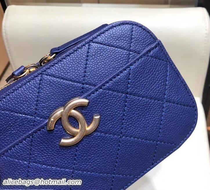 Feminine Chanel Grained Calfskin Waist Bag AS0311 Blue 2019