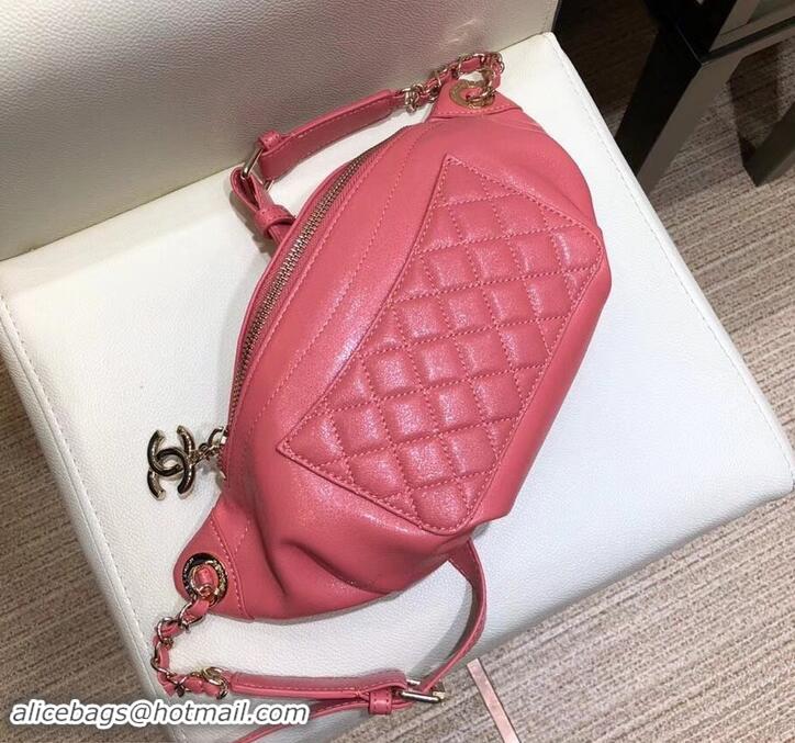Classic Hot Chanel Waist Bag A57832 Dark Pink