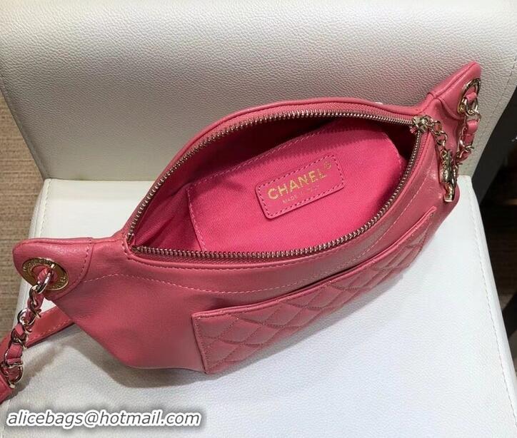 Classic Hot Chanel Waist Bag A57832 Dark Pink