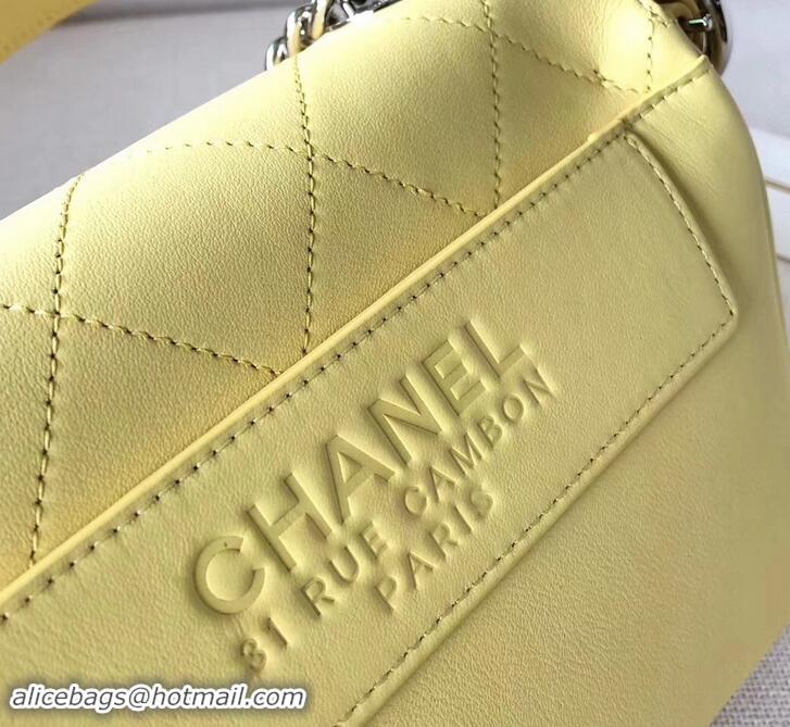 Charming Chanel Quilted Flap Bag with Adjustable Strap AS0574 Yellow 2019