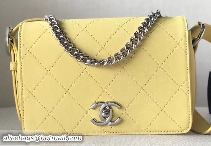 Charming Chanel Quilted Flap Bag with Adjustable Strap AS0574 Yellow 2019