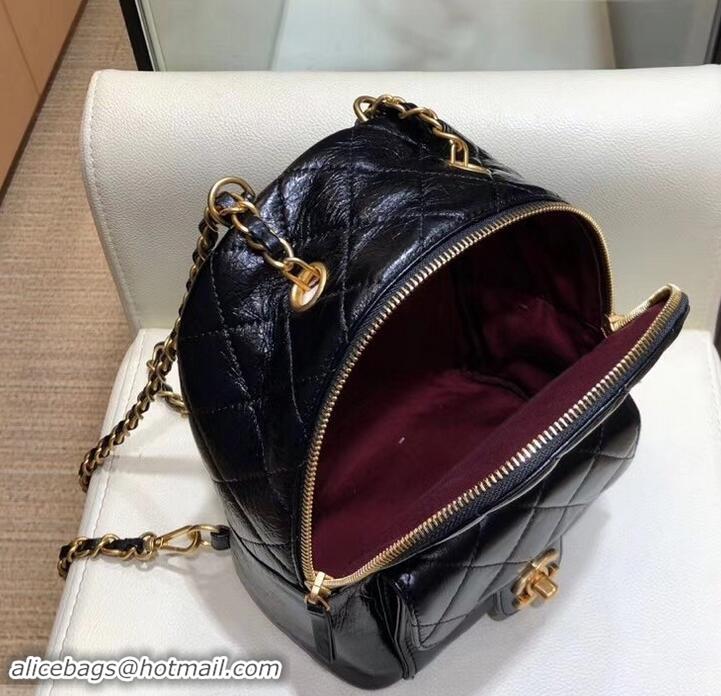 Discount Chanel Waxy Calfskin CC Day Backpack Bag AS8866 Black 2019