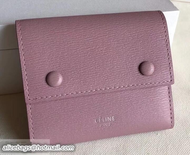 New Fashion Celine Epi Small Flap Folded Multifunction Wallet 600913 Light Pink