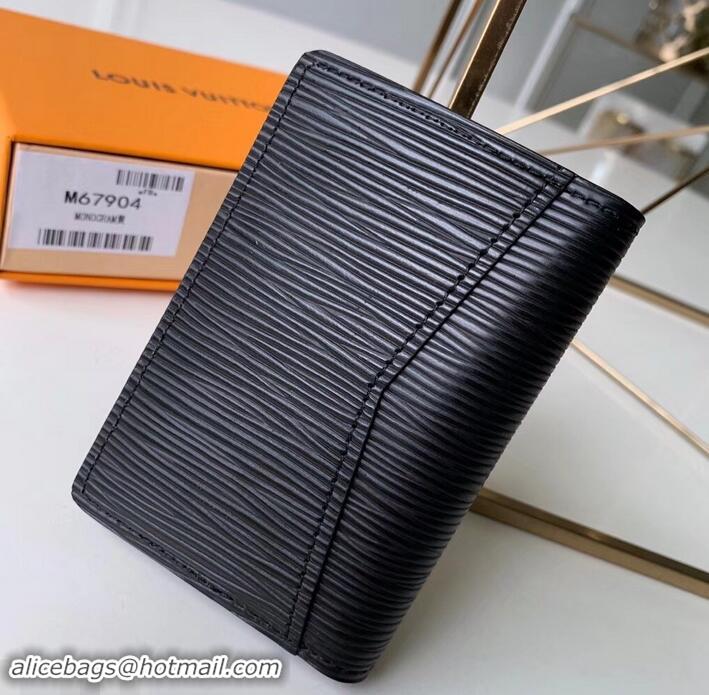 Modern Louis Vuitton Epi Leather Bright-colored LV Pocket Organizer Wallet M67904 Black 2019  
