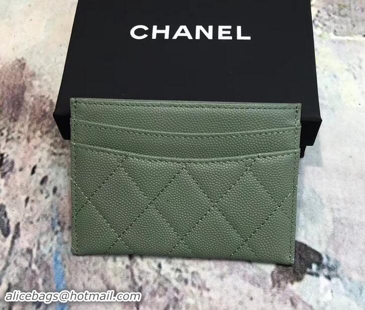 Unique Style Chanel Caviar Leather Classic Card Holder A31510 Light Green
